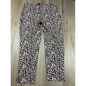 Banana Republic Hayden Animal Leopard Print Pants Tan Black 10 S/516523-00